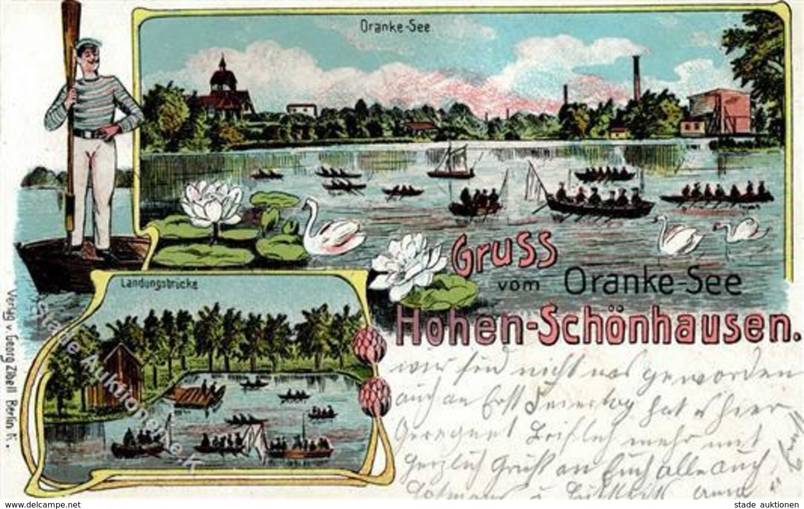 Hohenschönhausen (O1090) Gruss Vom Oranke See Landungsbrücke I-II (fleckig) Montagnes - War 1914-18
