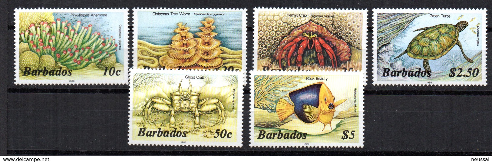 Serie Nº 608/13 Barbados - Vissen