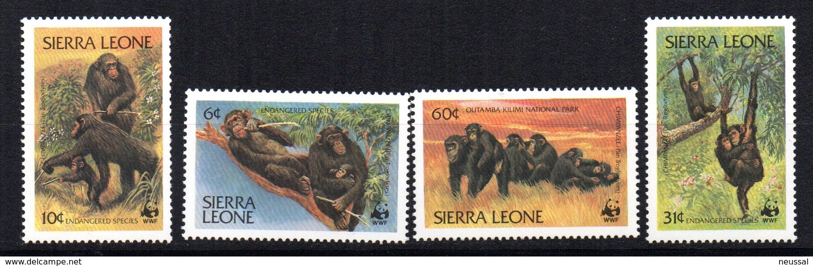 Serie Nº 553/6  Sierra Leona - Chimpancés