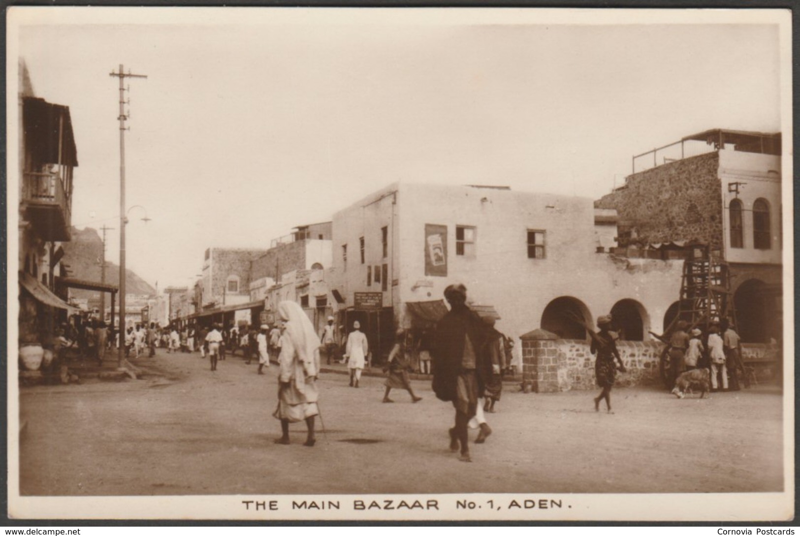 Main Bazaar, Aden, C.1920s - Benghiat RP Postcard - Yemen