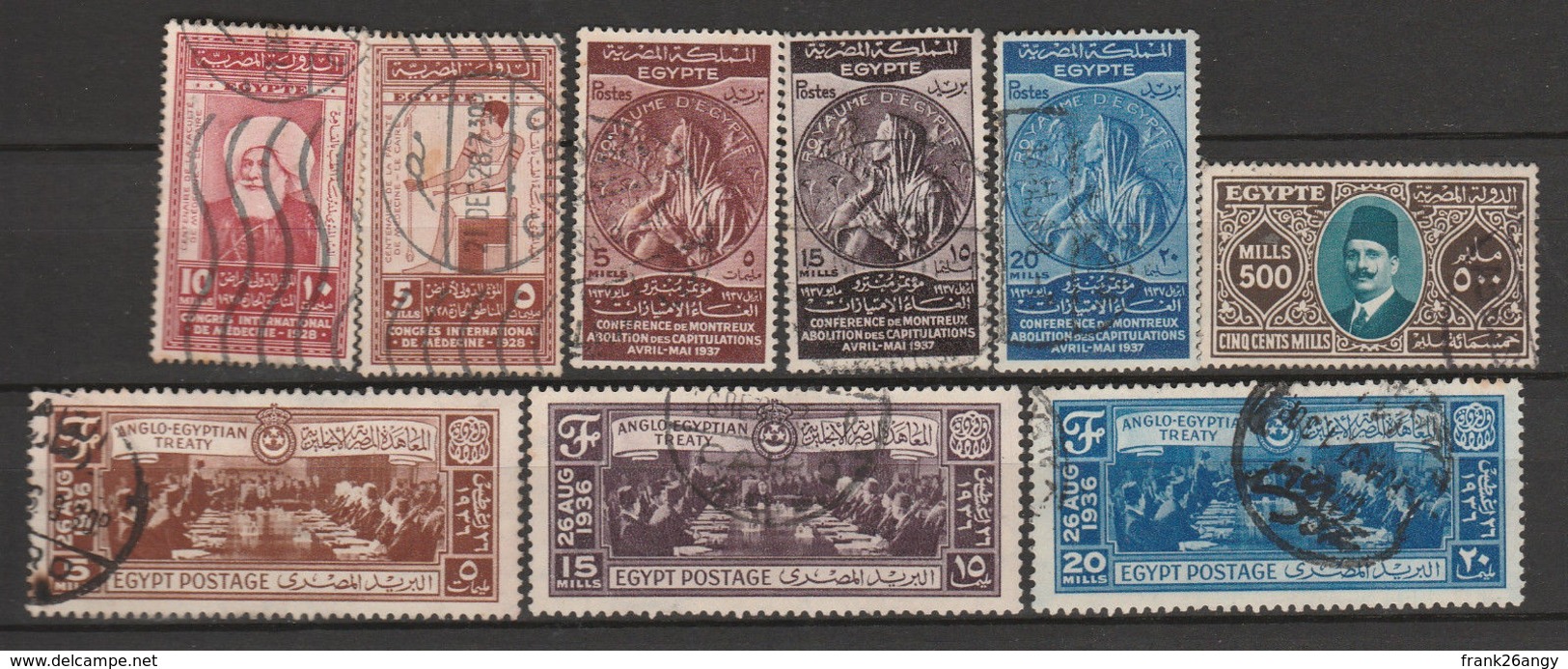 EGITTO - 1927/37 - Lotto Di 4 Serie Cpl. 9v. Usati - Used Stamps