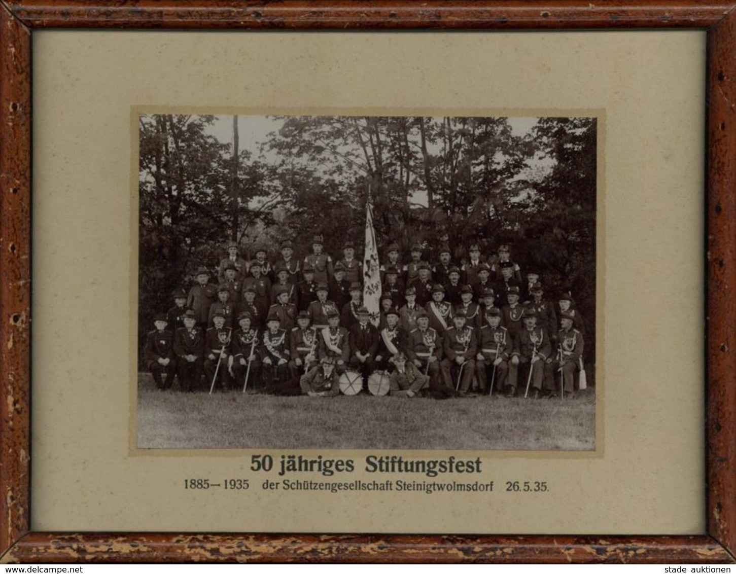 STEINIGTWOLMSDORF (o-8509) - 50 Jähriges Stifungsfest D. SCHÜTZENGESELLSCHAFT Steinigtwolmsdorf 1935 - Gerahmtes Bild (2 - Guerre 1914-18