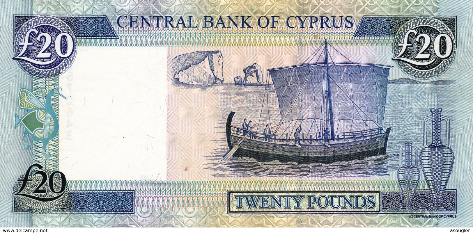 CYPRUS 20 POUNDS 2004 EXF-AU P-63c REPLACEMENT PREFIX "Z" "free Shipping Via Registered Air Mail" - Chypre