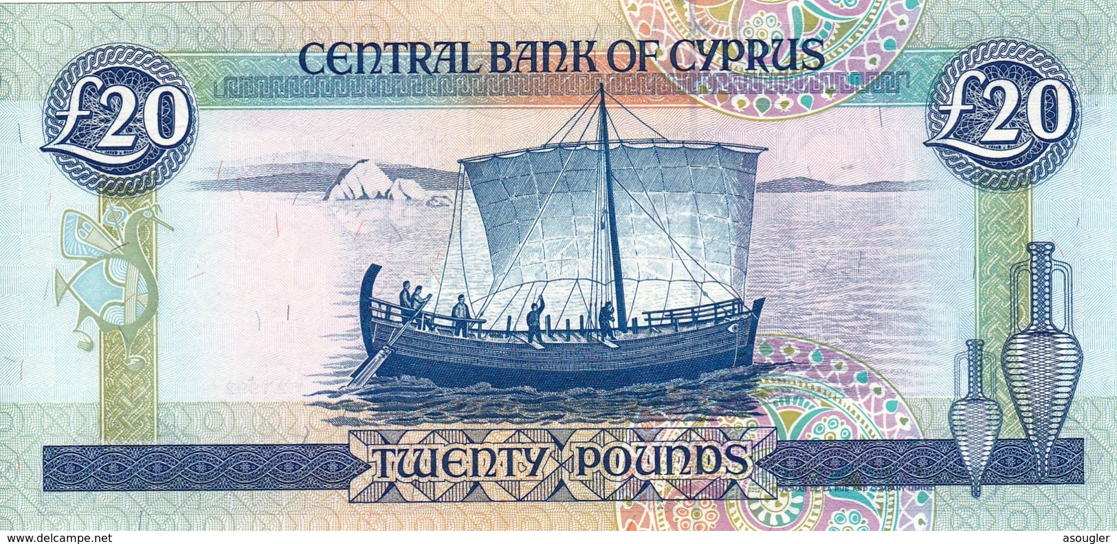 CYPRUS 20 POUNDS 1992 "ERROR" UNC P-56a LOW SERIAL NUMBER "C000033"  "free Shipping Via Registered Air Mail" - Chipre