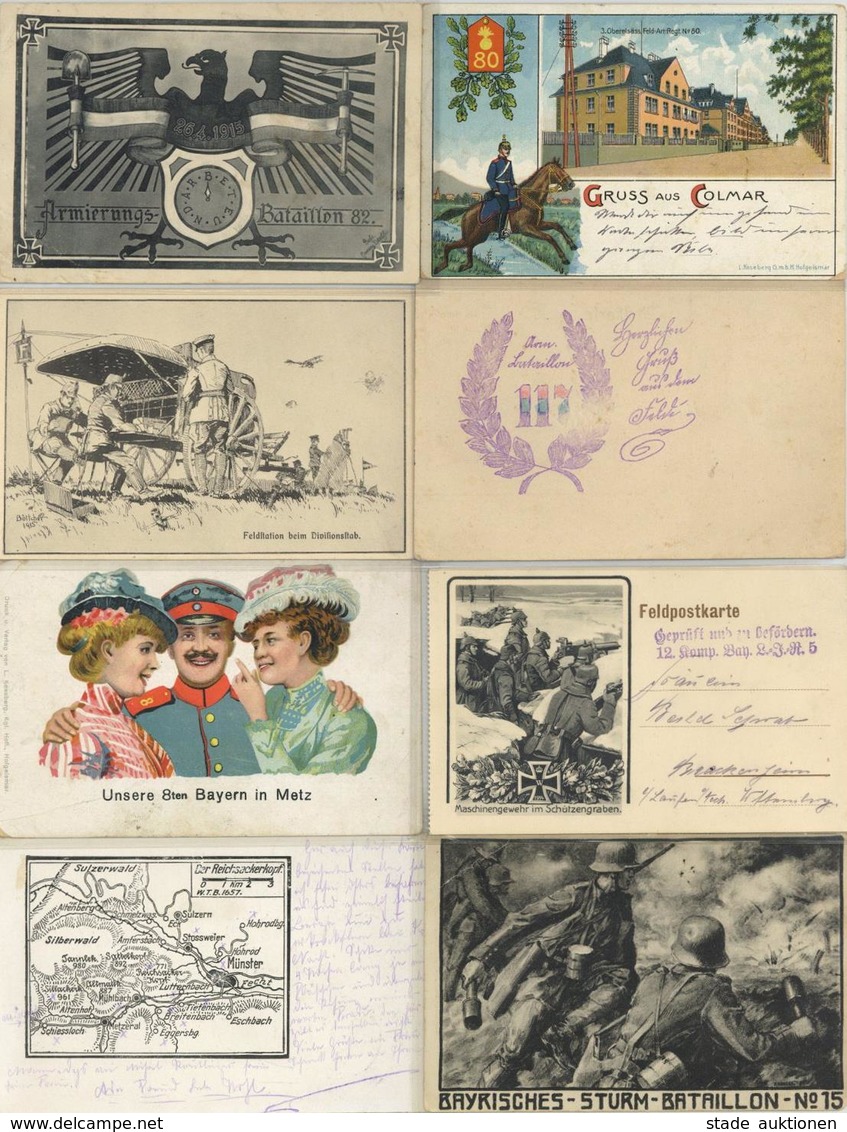 WK I Partie Von Circa 100 Ansichtskarten, Darunter Viele Regimenter Unterschiedliche Erhaltungen - Guerre 1914-18