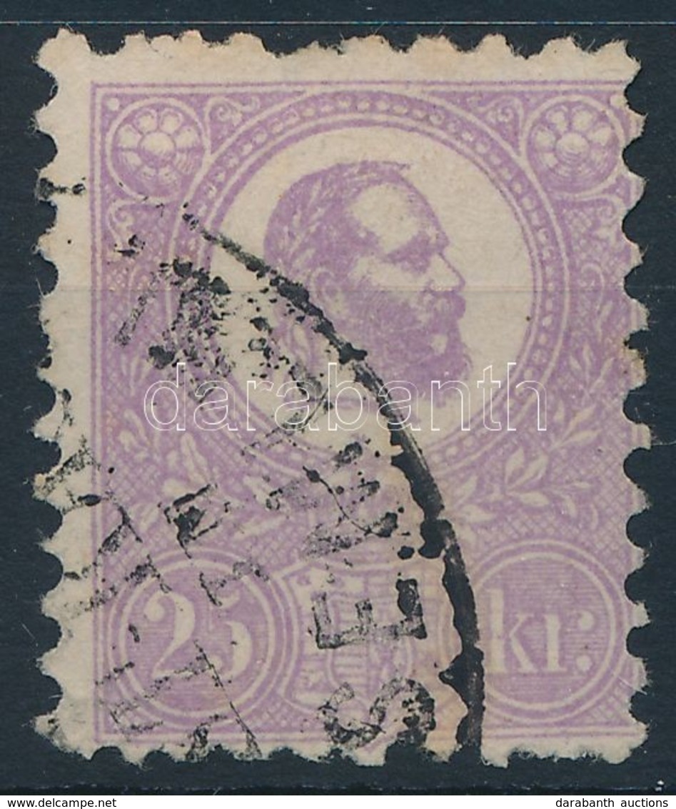 O 1871 K?nyomat 25kr Sötétibolya 'SEMLIN' Pénzutalvány Bélyegzéssel (90.000) (bal Alsó Sarok Sérült) / Demaged Left Belo - Other & Unclassified