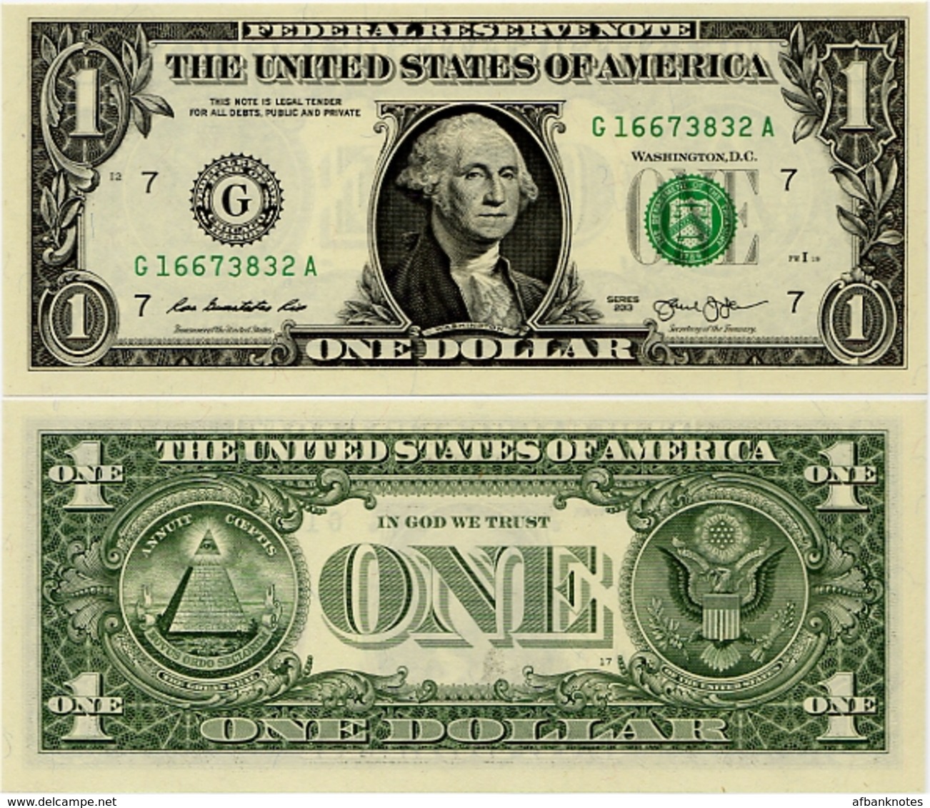 U.S.A.       1 Dollar       P-537       2013       UNC  [letter G: Chicago] - Billets De La Federal Reserve (1928-...)