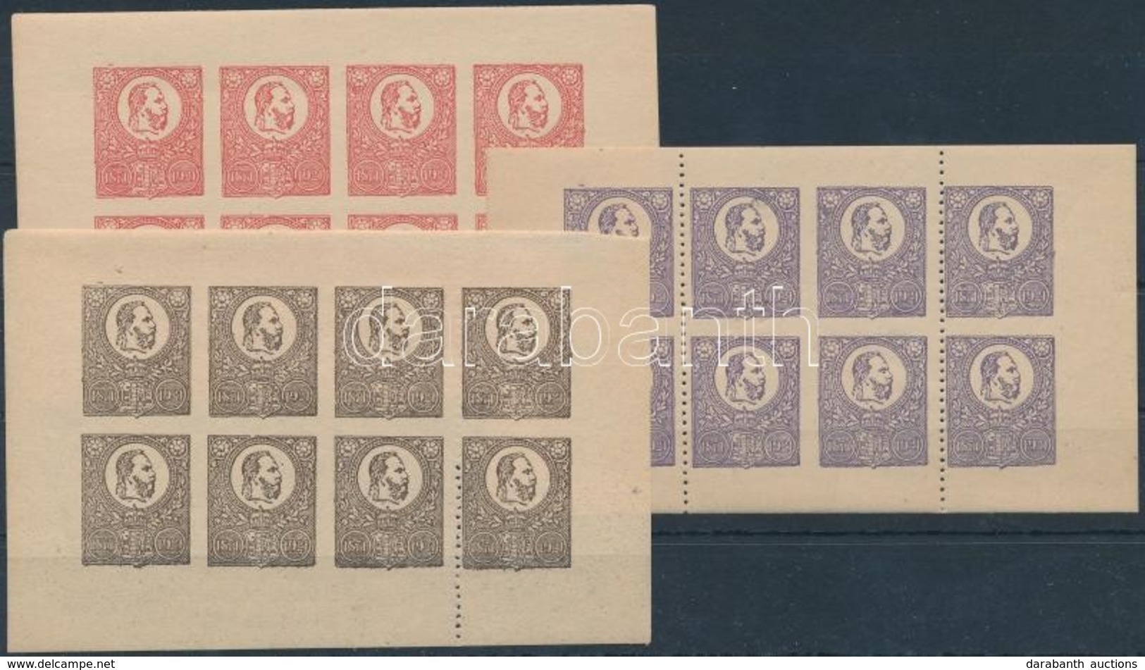 ** 1921 Jubileumi Kiadás 3 Különféle 8-as Kisív - Altri & Non Classificati