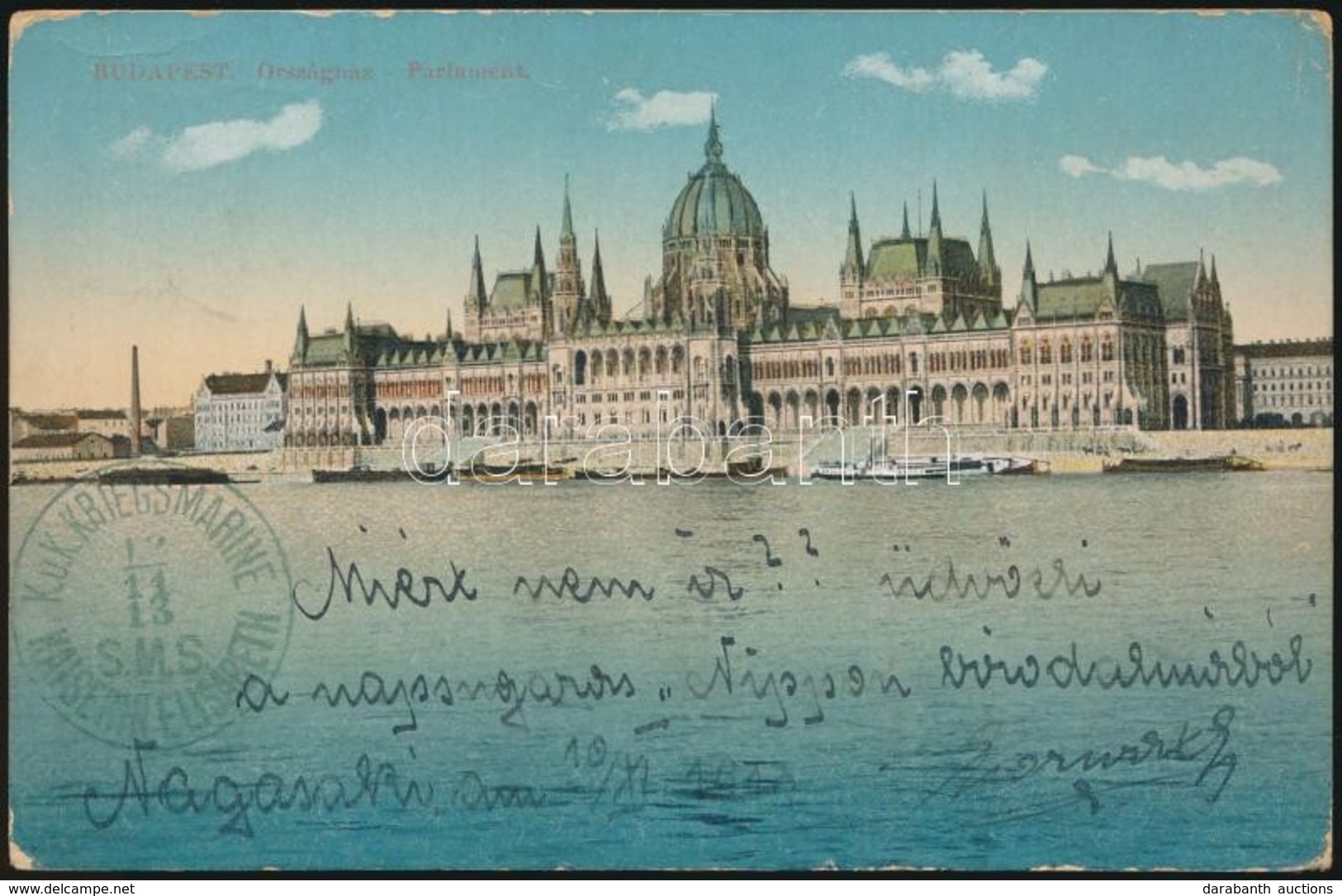 1913 Képeslap Tahy Ern? Matróznak A Nagasakiban  állomásozó Kasierin Elisabeth Hadihajóra / Postcard To  S.M.S. Kaiserin - Altri & Non Classificati