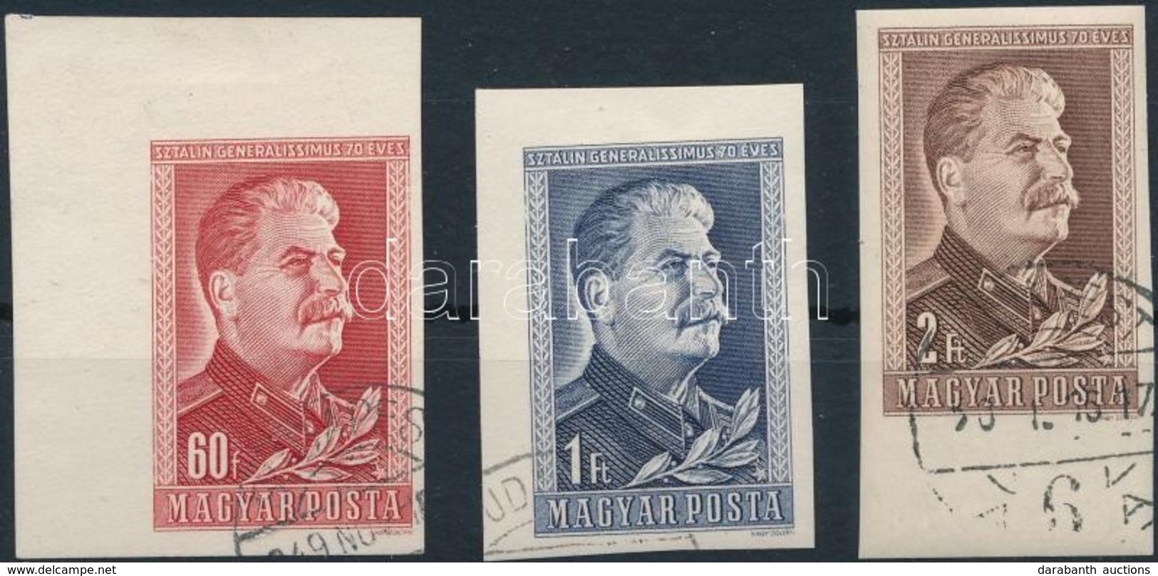 O 1949/1950 J. V. Sztálin (I.) Vágott ívszéli Sor (3.000) - Other & Unclassified