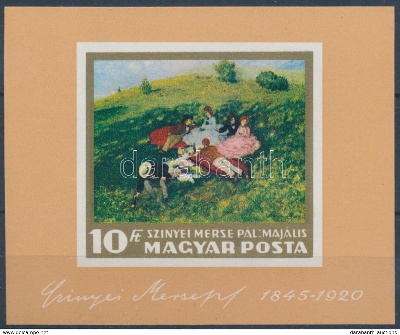 ** 1966 Festmény (I.) Vágott Blokk (4.000) - Other & Unclassified