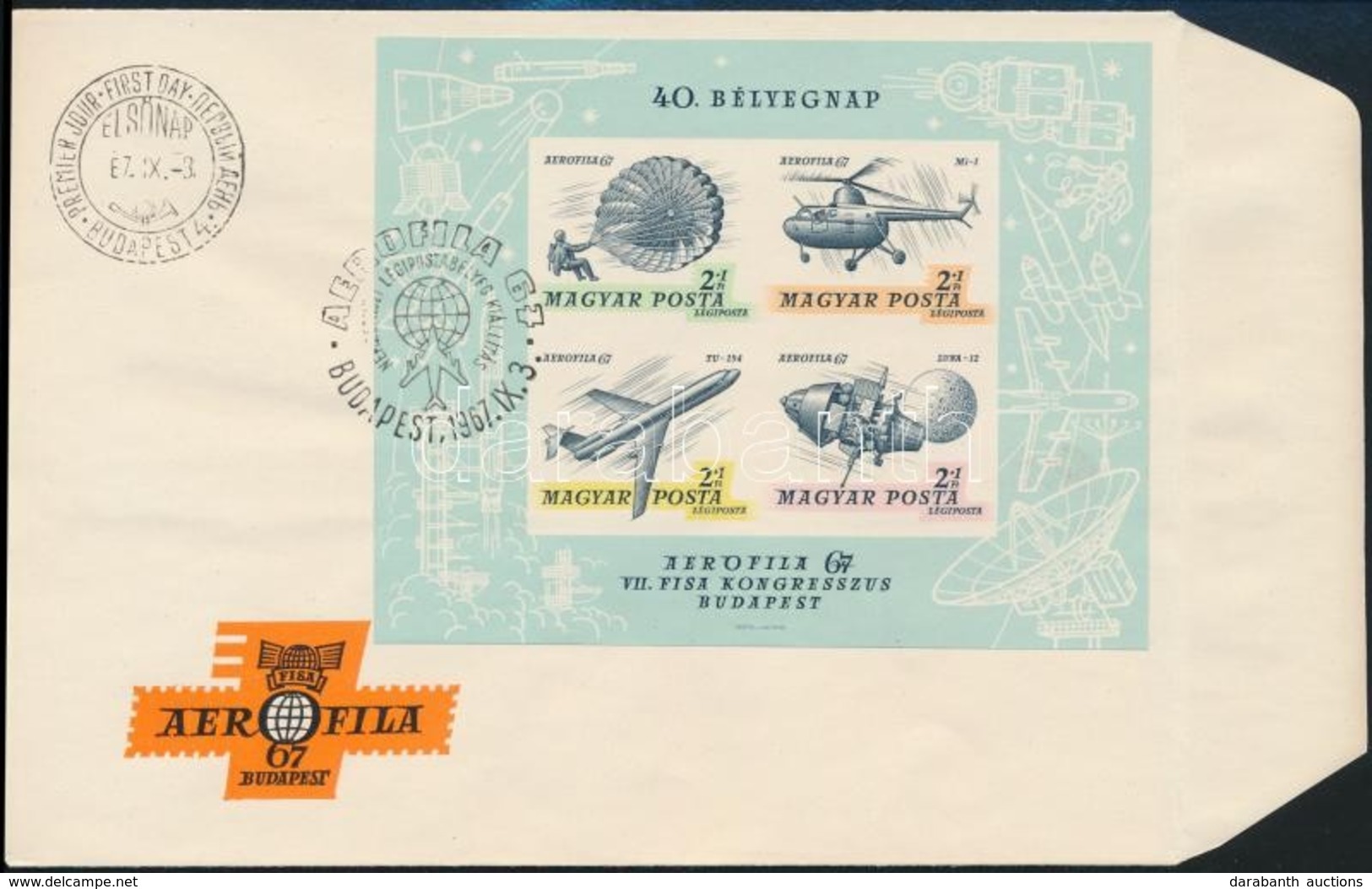 ** 1967 Bélyegnap (40.) Vágott Blokk FDC (5.000) - Other & Unclassified