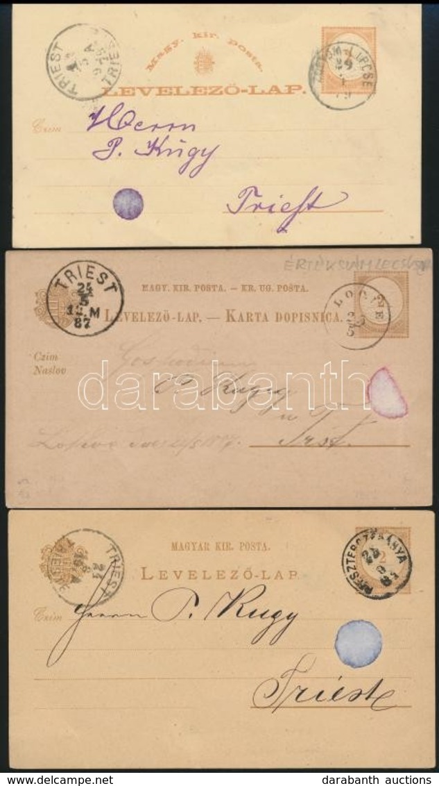 1879-1887 3 Db Díjjegyes Levelez?lap - Other & Unclassified