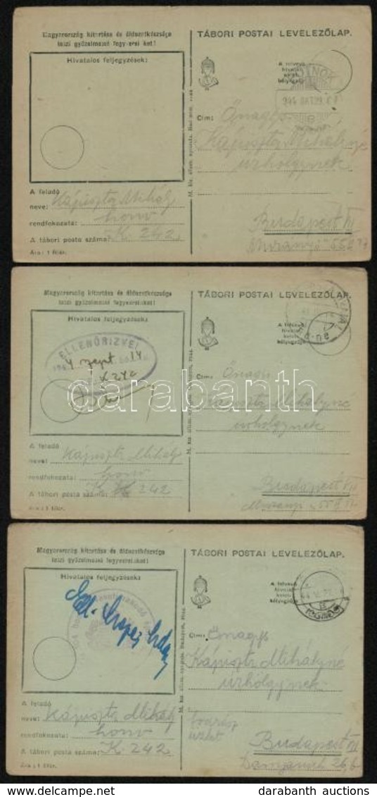 1944 Közel 300 Darabos Háborús Levelezés, Nagyrészt Tábori Posta, érdekes Tartalommal !! 1944 December Végéig - Other & Unclassified