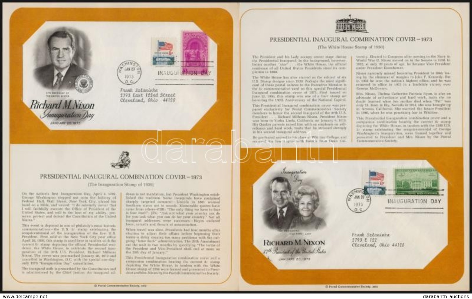 USA Nixon Elnök Beiktatásáról 2 Db Díszboríték 4 Klf (1939,1950 és 1973) Bélyeggel, Emlékbélyegzéssel + Szojuz-Apolló 19 - Other & Unclassified