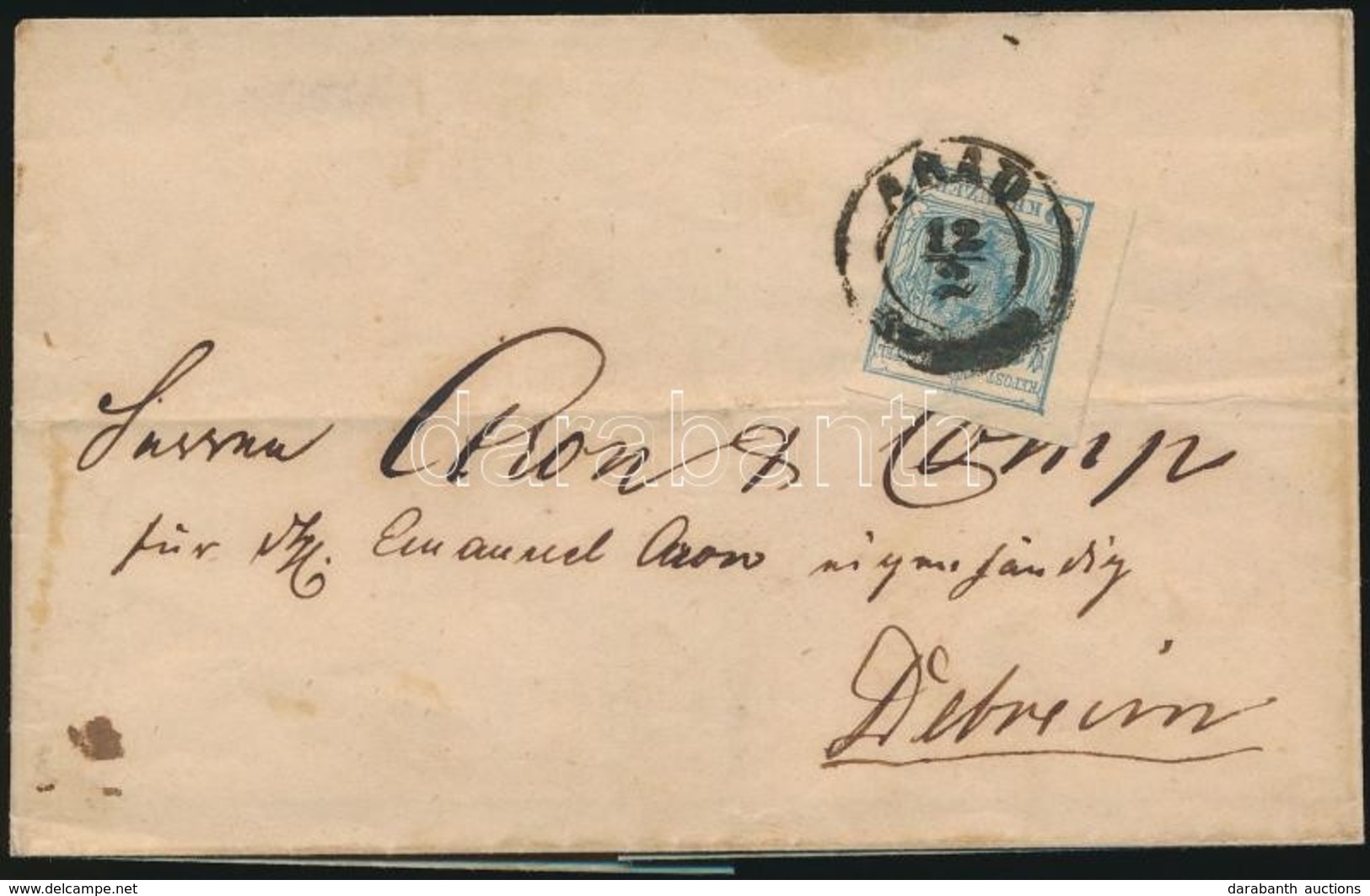 1852 9kr Széles ívszéllel Levélen 'ARAD' - Other & Unclassified