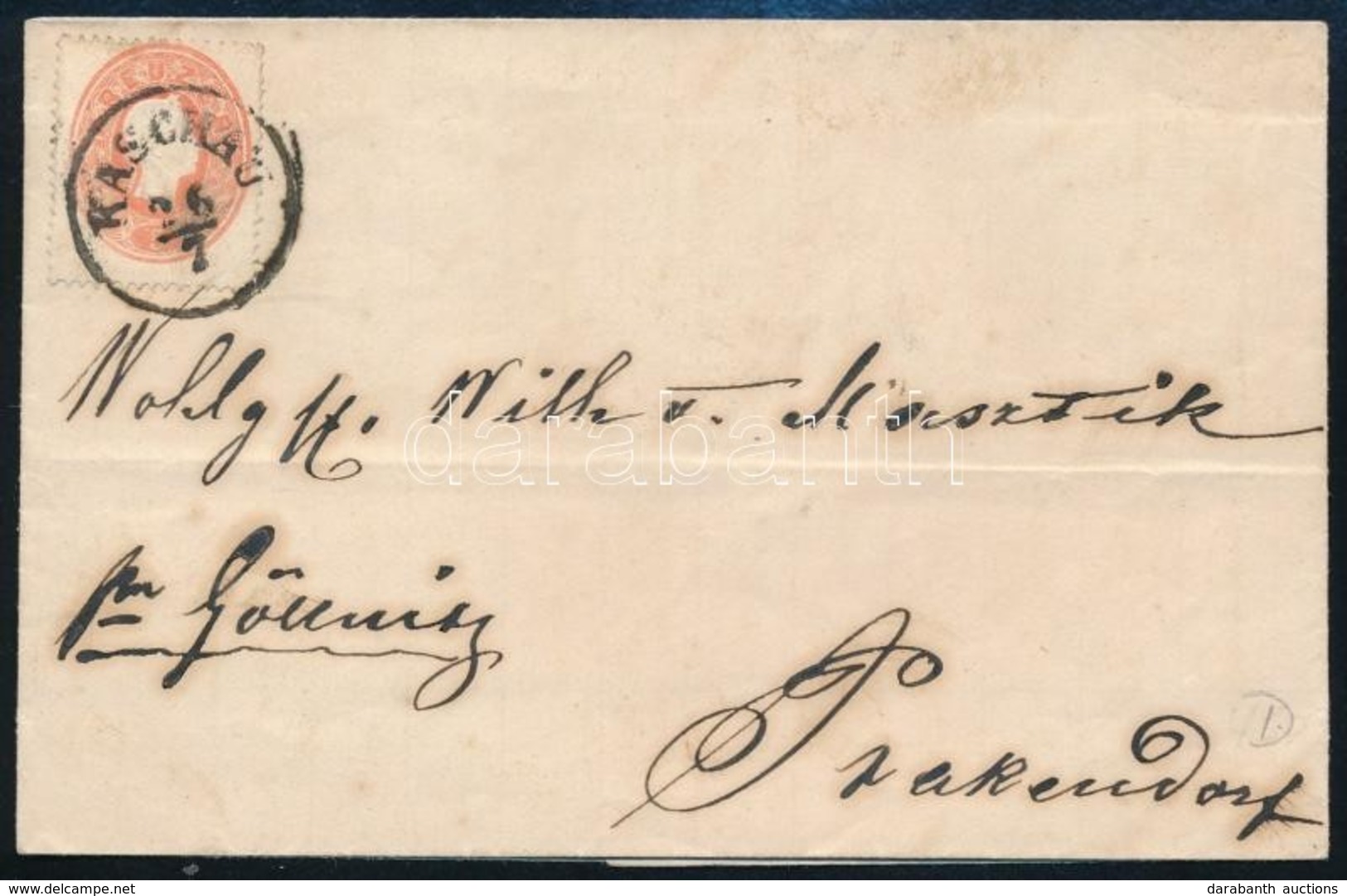 ~ 1861 5kr Levélen ,,KASCHAU' - ,,GÖLLNITZ' - Prakendorf - Other & Unclassified