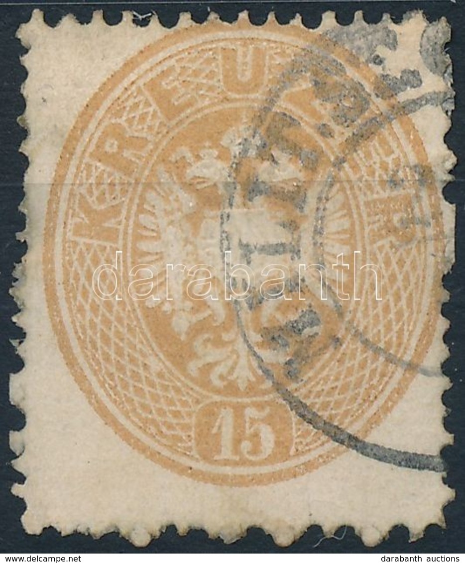 O 1863 15kr ,,MILIT.ST.(GEORGEN)' (pici Elvékonyodás / Thin Paper) - Other & Unclassified