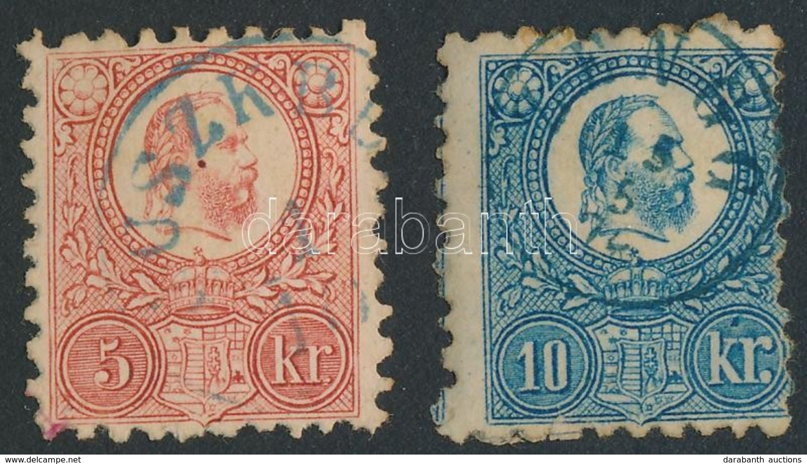 O 1871 Réznyomat 5kr Kék ,,RUSZKBERG' + 10kr Kék ,,ZENGG' - Altri & Non Classificati