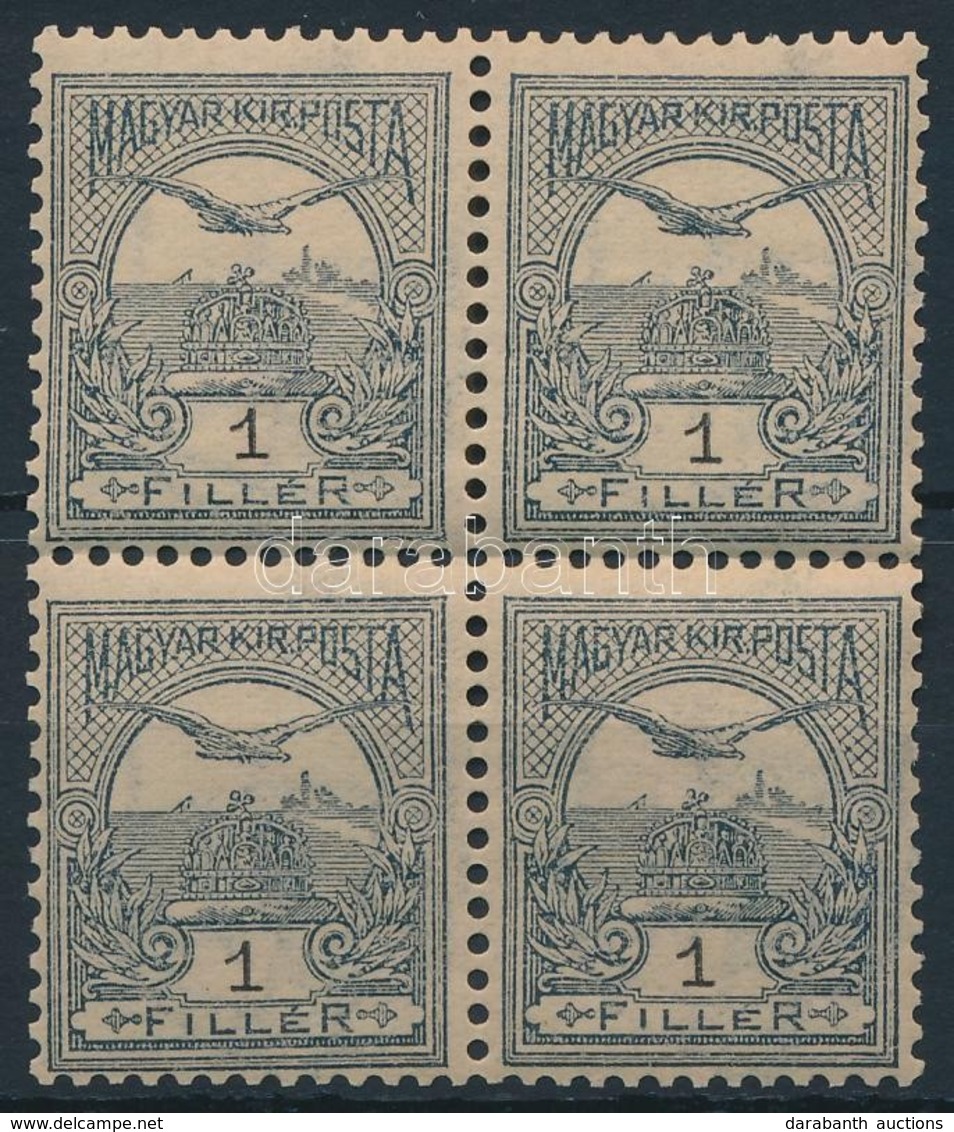 ** 1904 Turul 1f Négyestömb Fordított Vízjellel (8.000) - Other & Unclassified