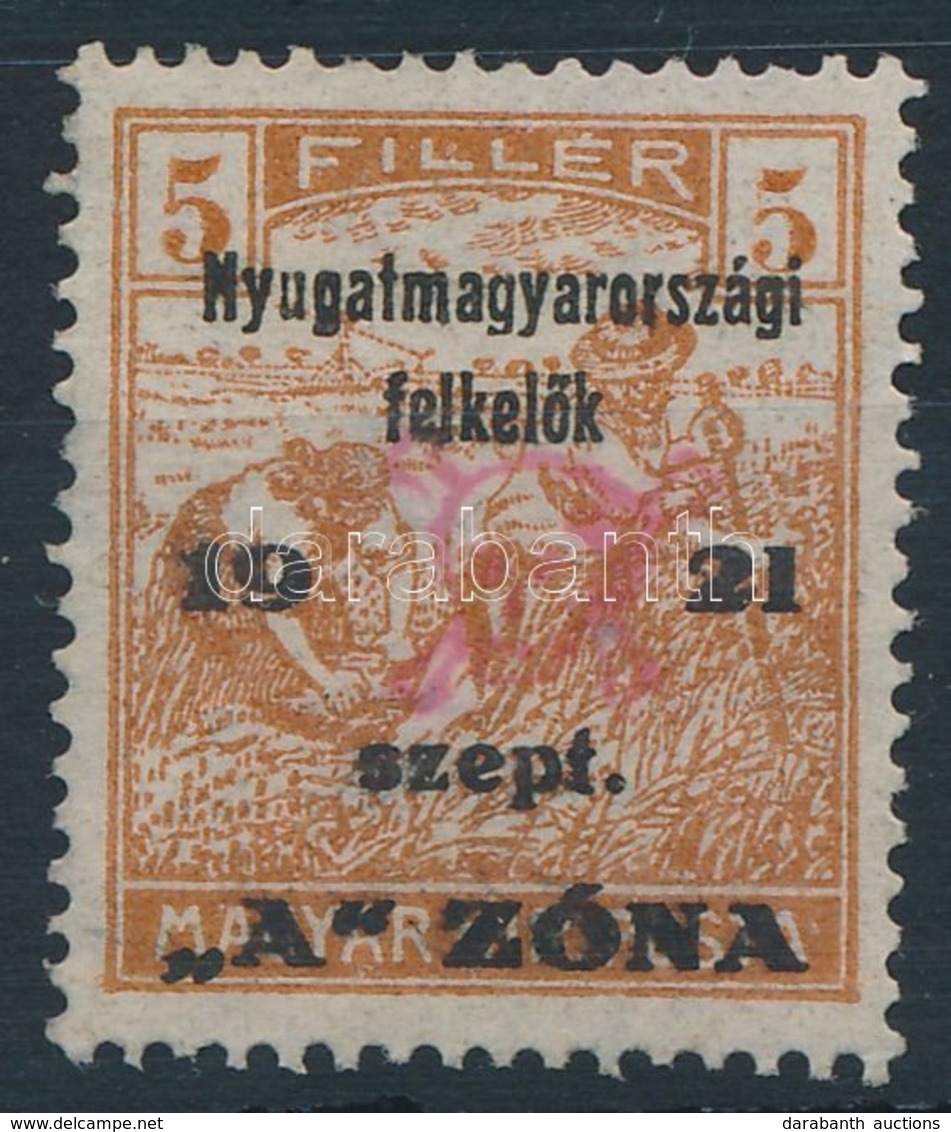 (*) Nyugat-Magyarország II. 1921 Arató 5f Bodor Vizsgálójellel (*12.500) - Other & Unclassified