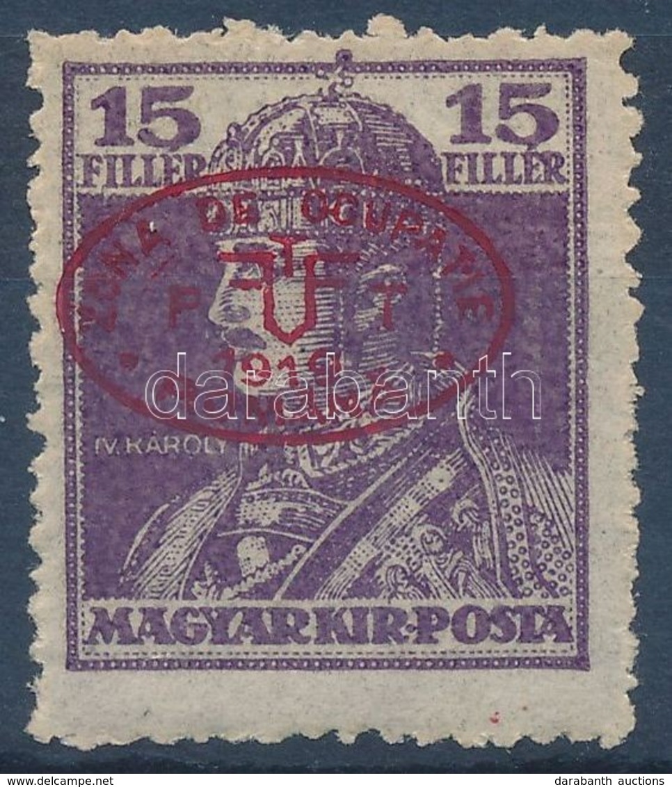 ** Debrecen I. 1919 Károly 15f Piros Felülnyomással Garancia Nélkül (**25.000) - Other & Unclassified