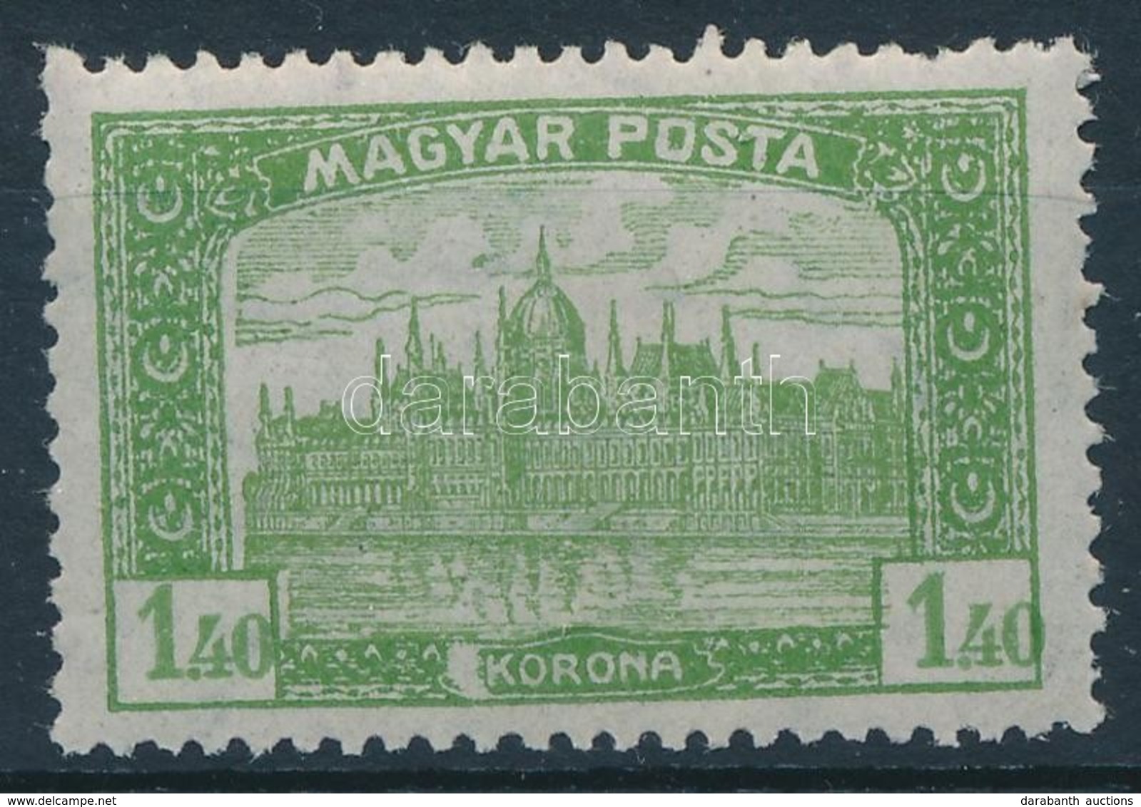 ** 1920 Magyar Posta 1,40K Lemezhiba A Korona Szónál - Other & Unclassified