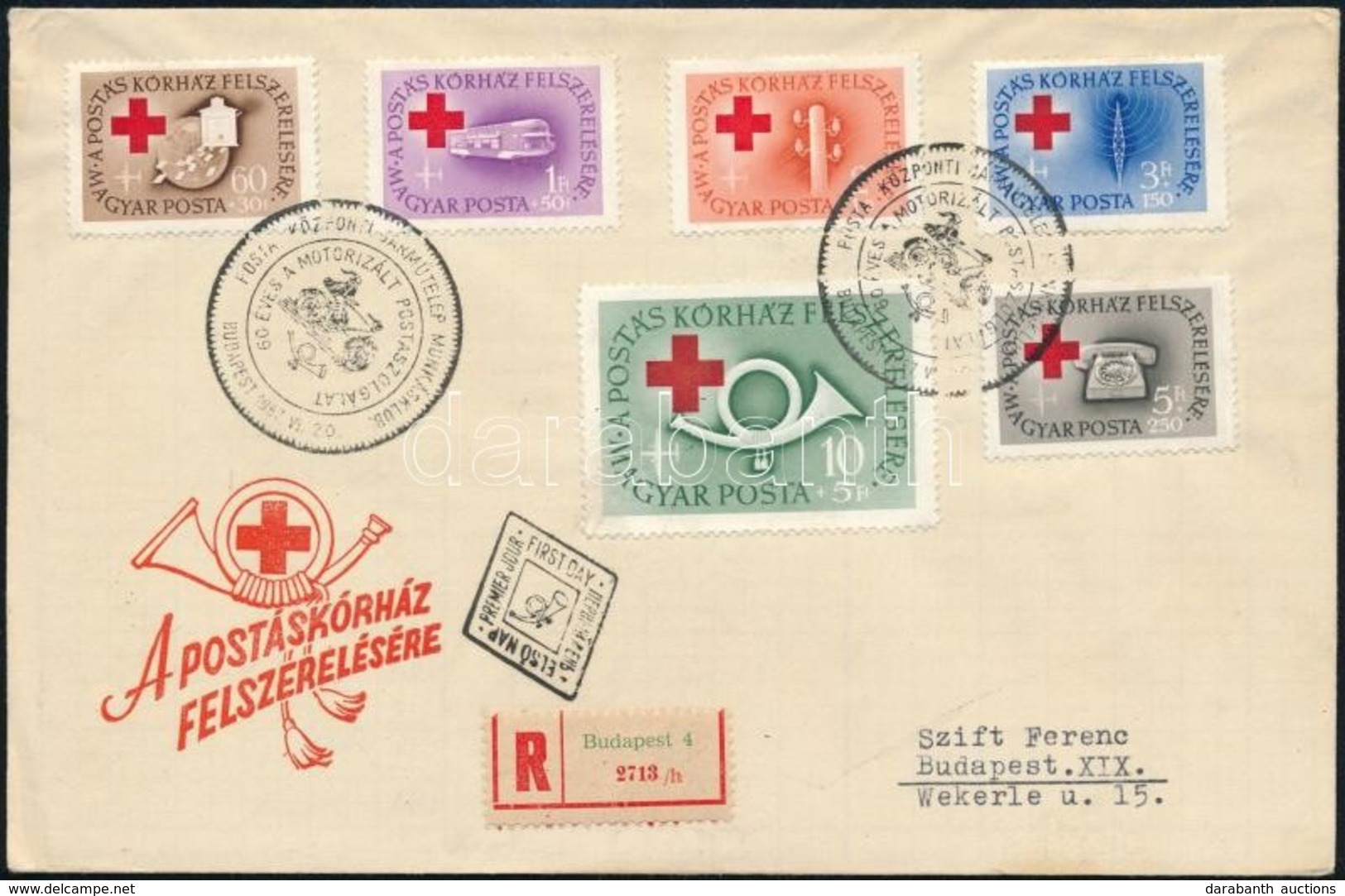 1957 Postáskórház Ajánlott FDC - Other & Unclassified