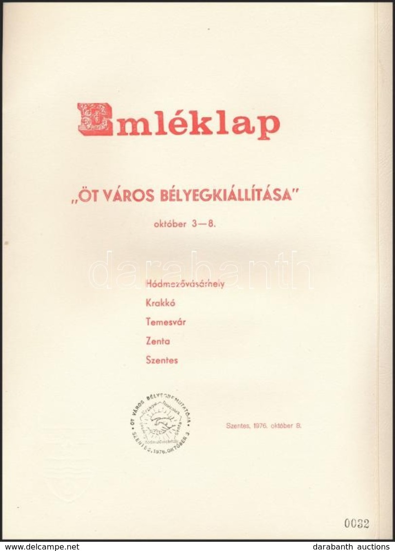 1976 Öt Város Bélyegkiállítása Speciális Emléklap - Other & Unclassified