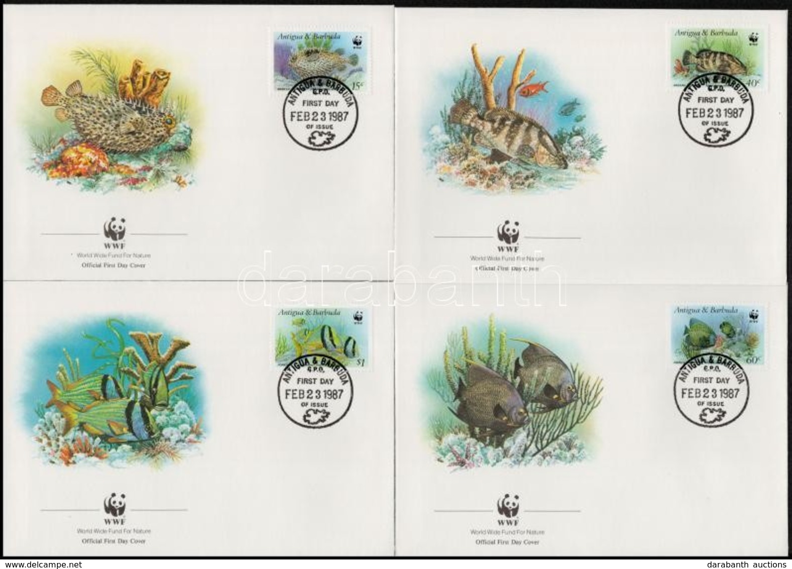 1987 WWF: Halak Sor 4 Db FDC-n Mi 1010-1013 - Other & Unclassified