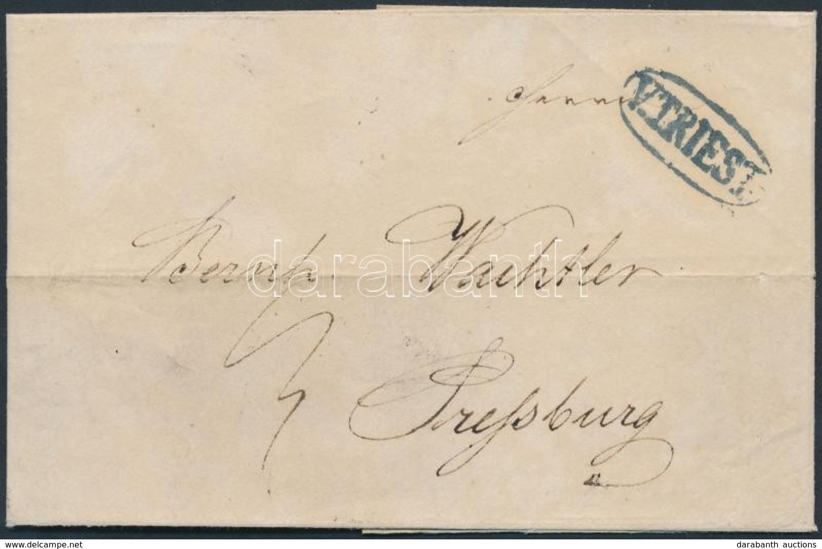 1834 Portós Levél / Unpaid Cover 'V.TRIEST' - Presburg - Other & Unclassified