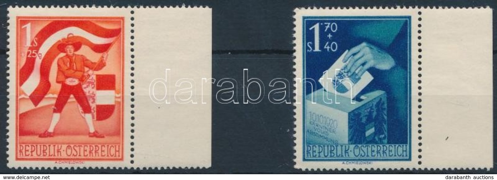 ** 1950 Karinthiai Népszavazás 30. évfordulója Sor 2 ívszéli értéke Mi 953-954 - Other & Unclassified