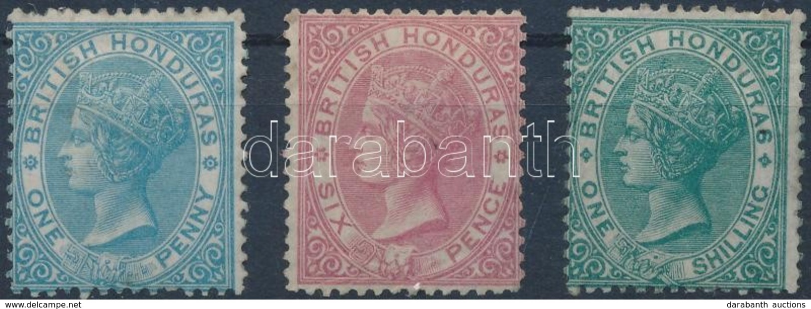 (*) Brit Honduras 1865 Forgalmi Sor Mi 1-3 - Other & Unclassified