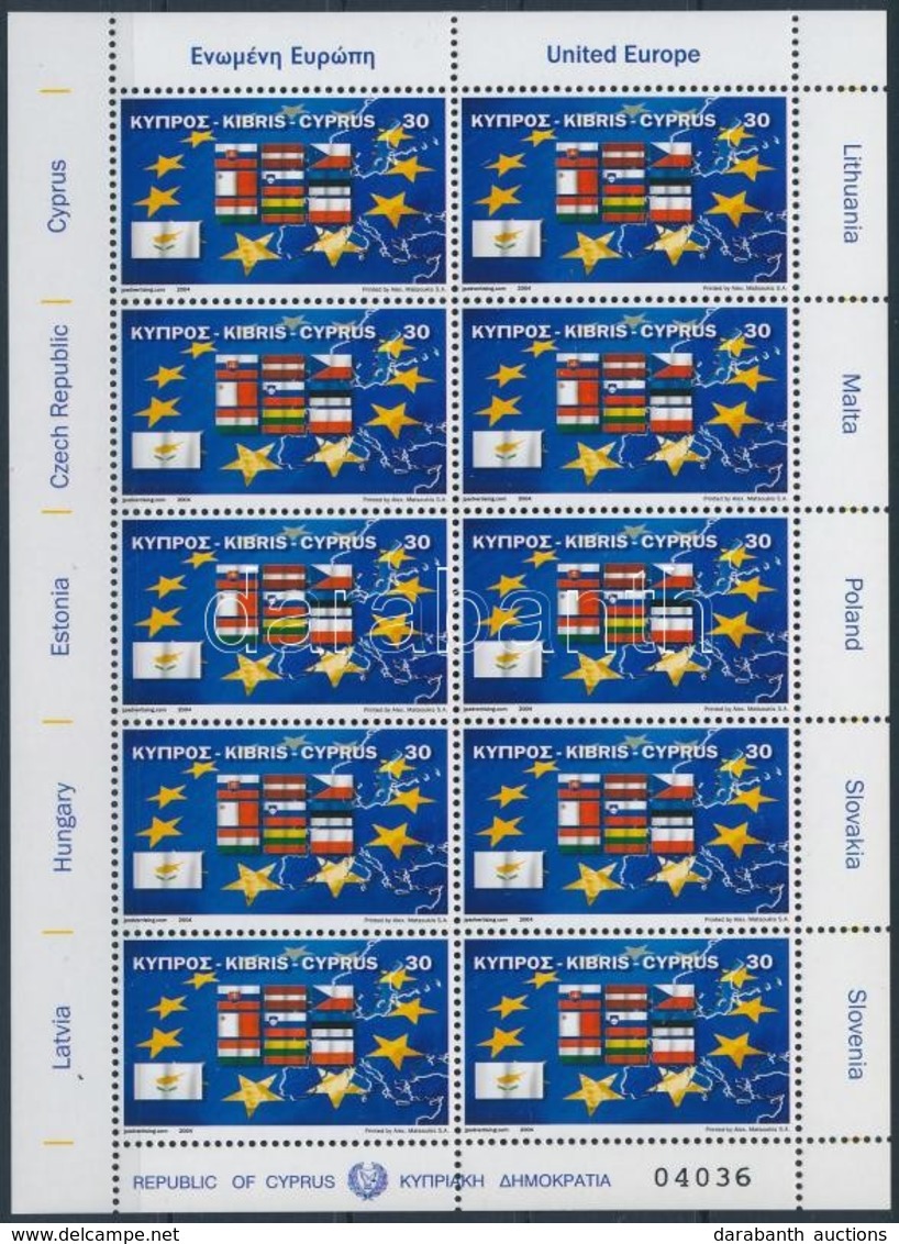 ** 2004 Belépés Az Európai Unióba Kisív Mi 1033 - Other & Unclassified