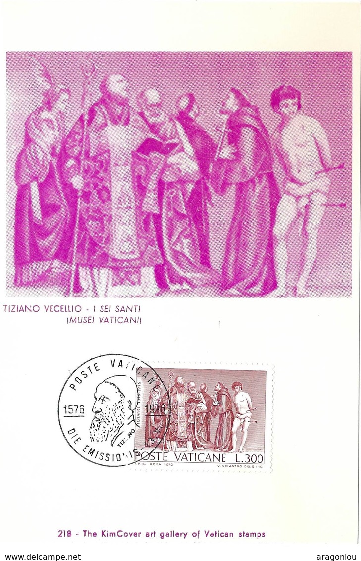 Tiziano Vecellio-I Sei Santi, 13.5.1976, L.300 (2scans) - Cartes-Maximum (CM)