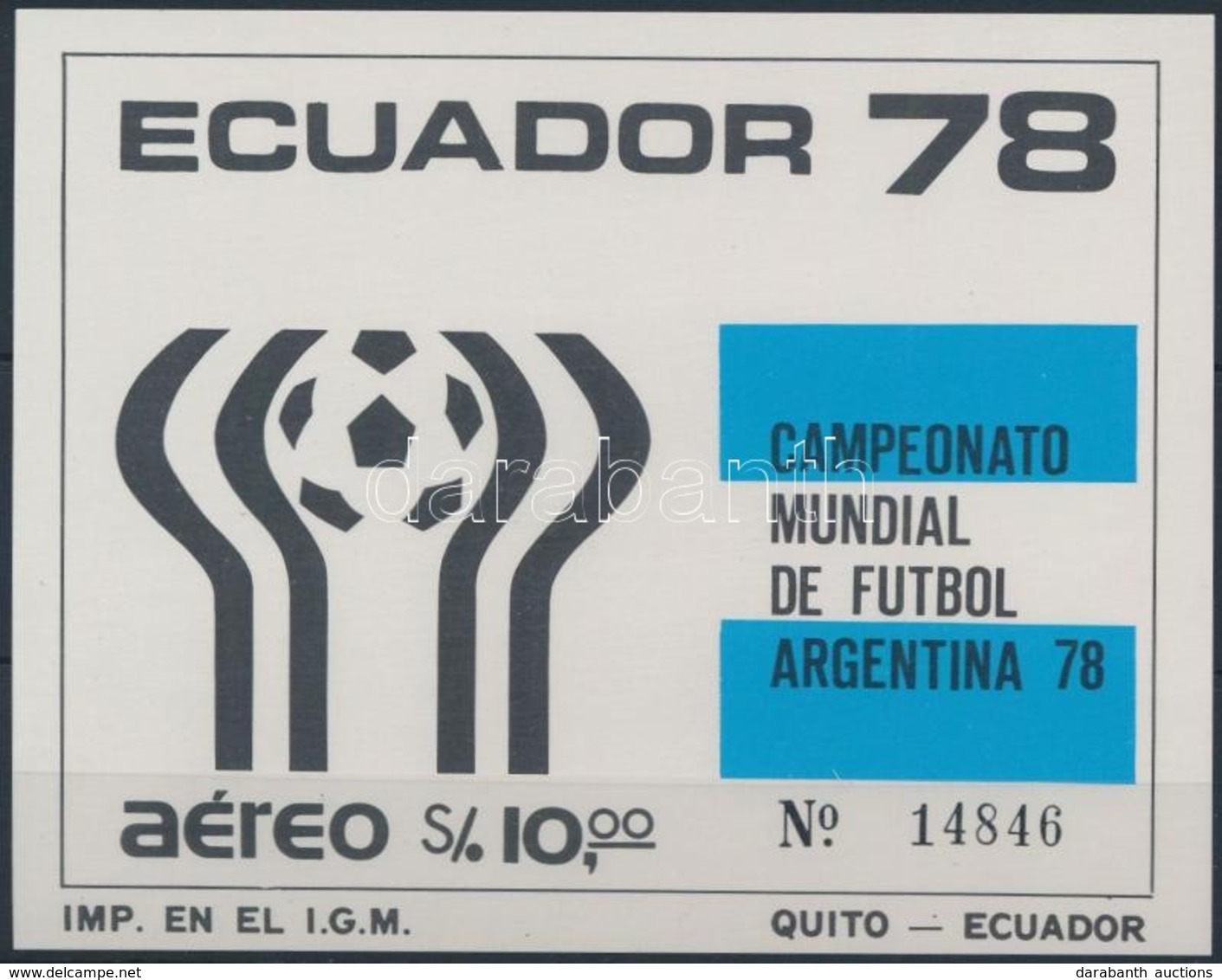 ** 1978 Sport; Labdarúgás Blokk Mi 86 - Other & Unclassified