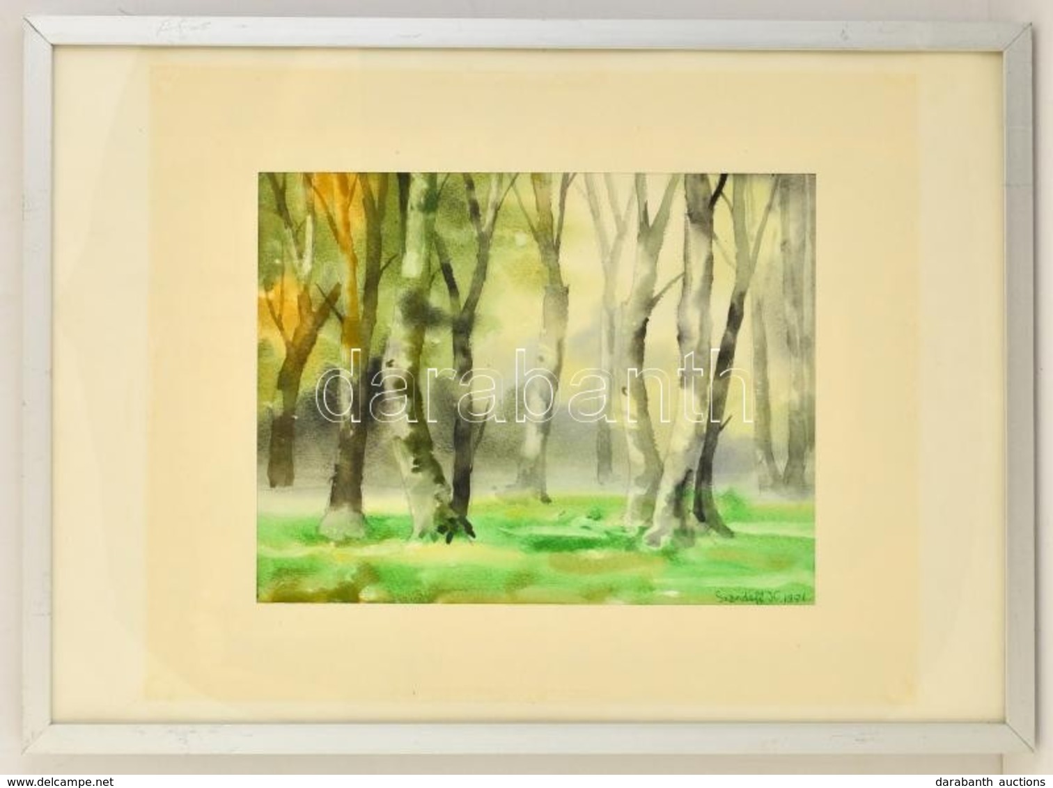 Szendeff Kristóf (1919-1981): Erdei Fények. Akvarell, Papír, Jelzett, üvegezett Keretben, 30×39 Cm - Other & Unclassified