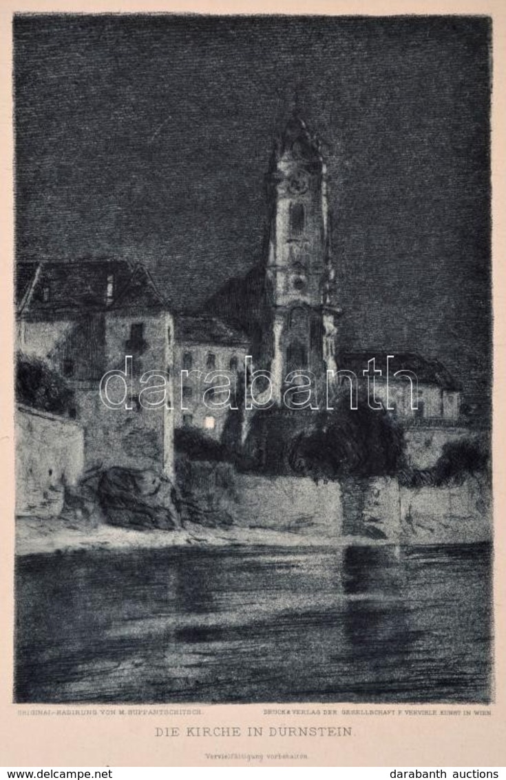Die Kirche In Dürnstein, Rézkarc, Papír, Feliratozva, 21×16 Cm - Prints & Engravings