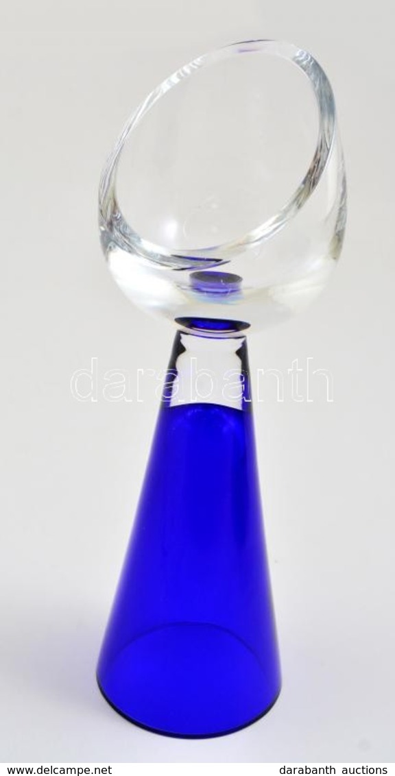 Dekoratív üvegváza, Jelzés Nélkül, Hibátlan, M:28,5 Cm - Glass & Crystal
