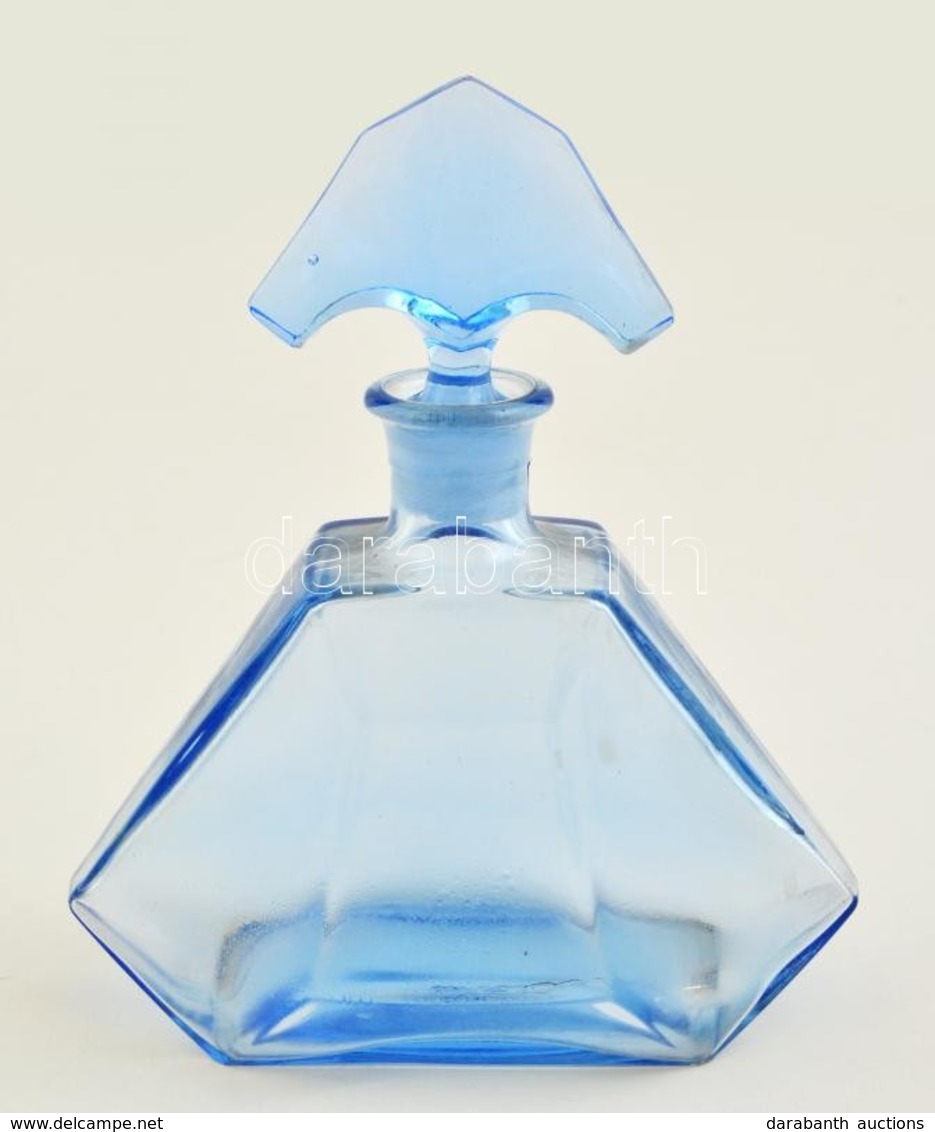 Halványkék üveg Dugóval, Dugón Csorbákkal, M: 20 Cm - Glass & Crystal