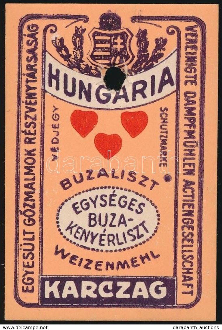 Cca 1900 Liszteszsák Zárjegy. Karcag, / Flour Bag Tax Stamp - Unclassified