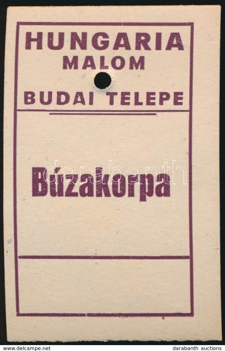 Cca 1900 Liszteszsák Zárjegy. Buda, / Flour Bag Tax Stamp - Unclassified