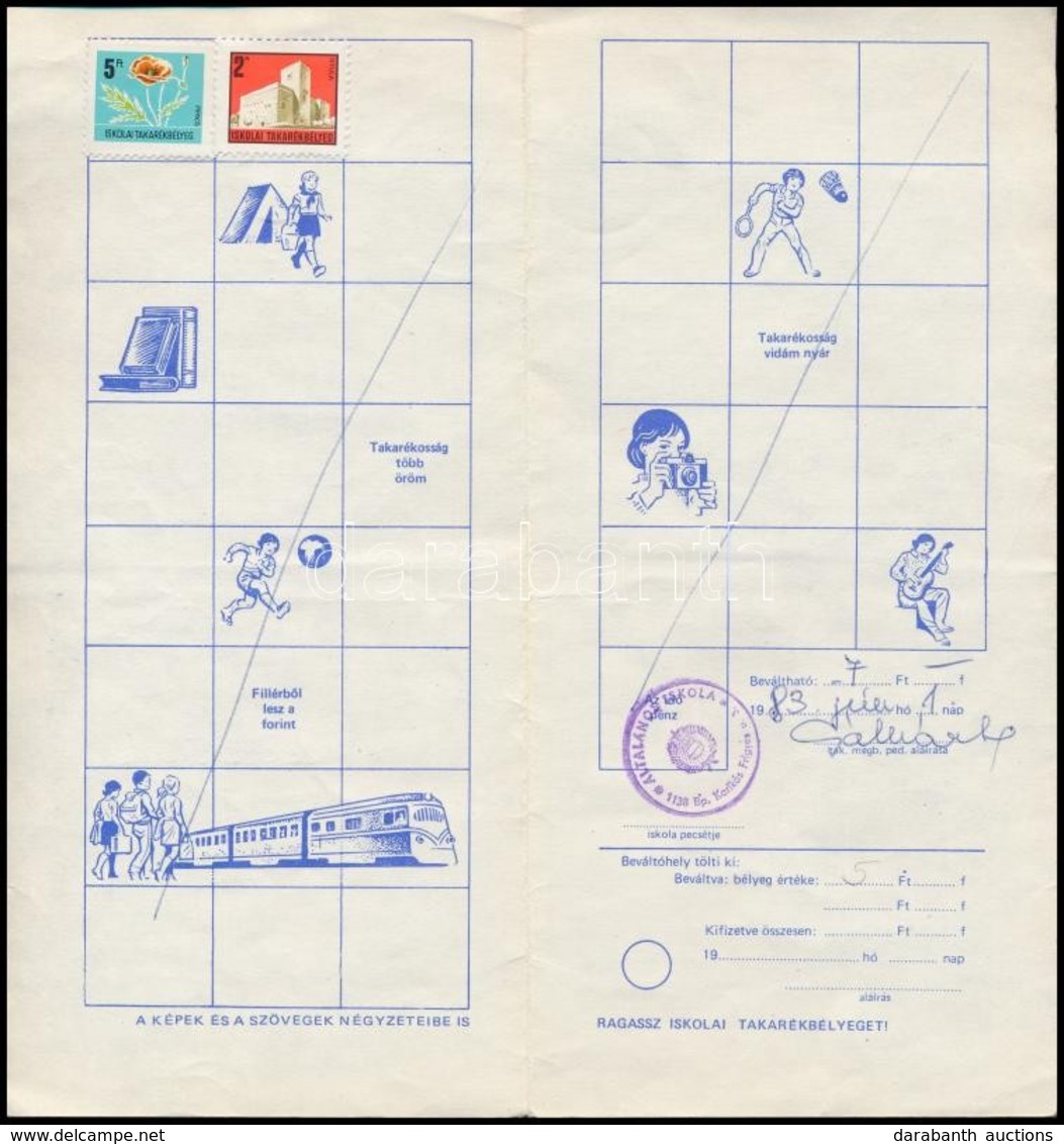 1983 Iskolai Takarékbélyeg Gy?jt?lap 2 Db Takarékbélyeggel - Unclassified