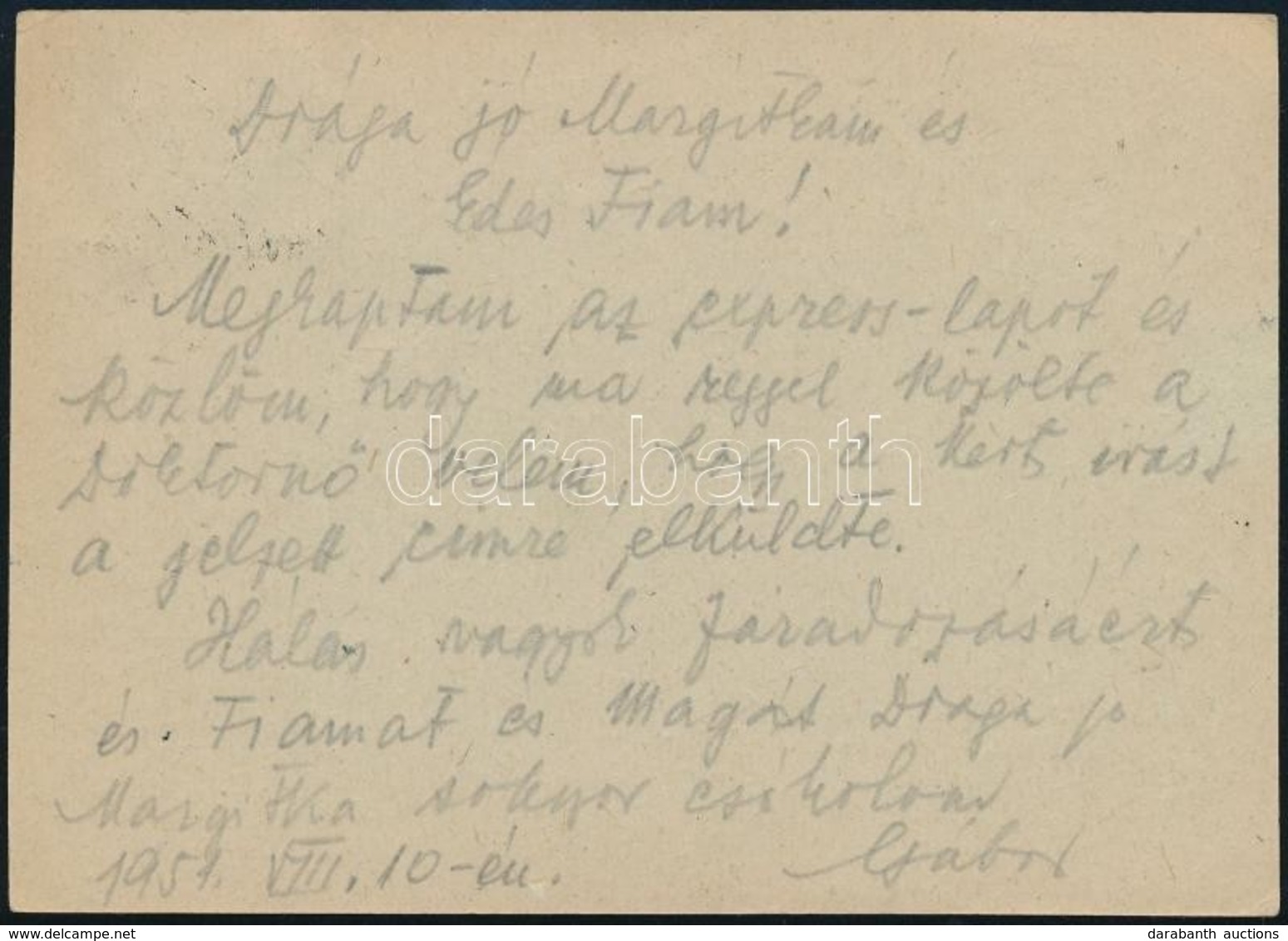 1951 Haller Gábor Gróf (?-?) Saját Kézzel írt Levelez?lapja Feleségének A Közkórház Idegosztályáról - Unclassified
