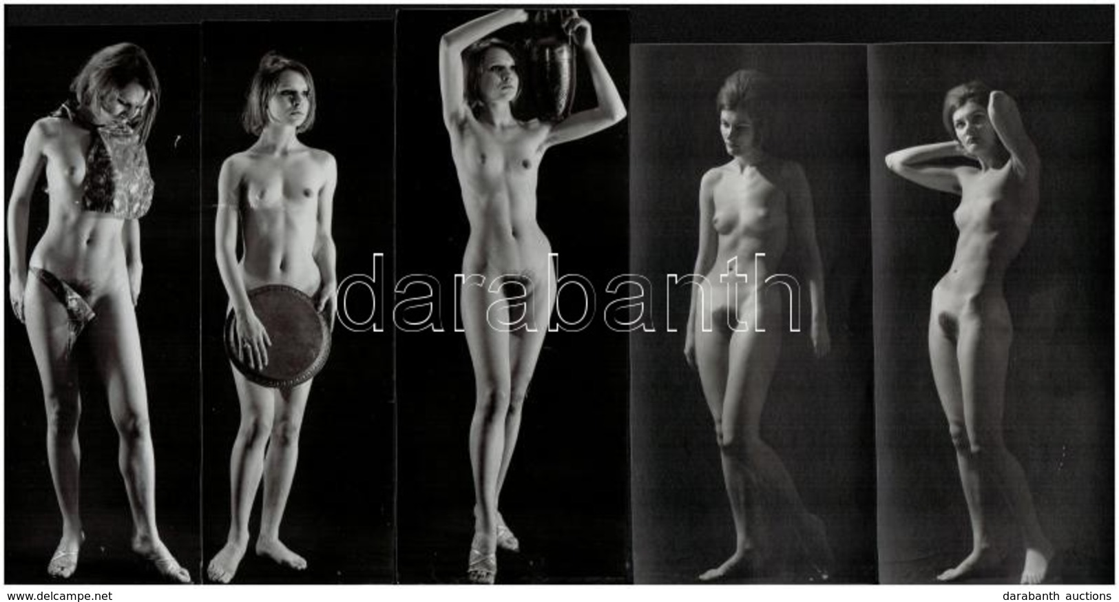 Cca 972 Karcsú és Magas, Szolidan Erotikus Felvételek, 5 Db Vintage Fotó, 18x6 Cm - Other & Unclassified