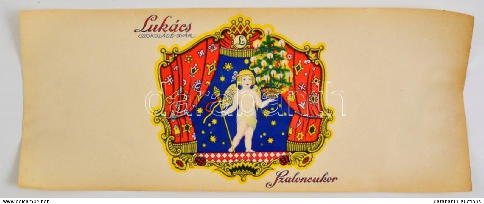 Cca 1910-1920 Lukács Csokoládégyár Szaloncukor Papír Szép állapotban, 47x19 Cm - Advertising