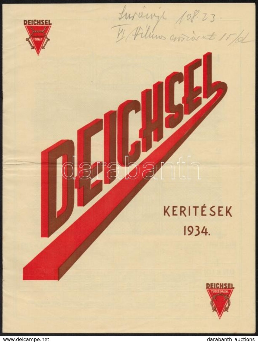 1934 Deichsel Kerítések Reklám Prospektus, T?zött Papírkötésben - Advertising