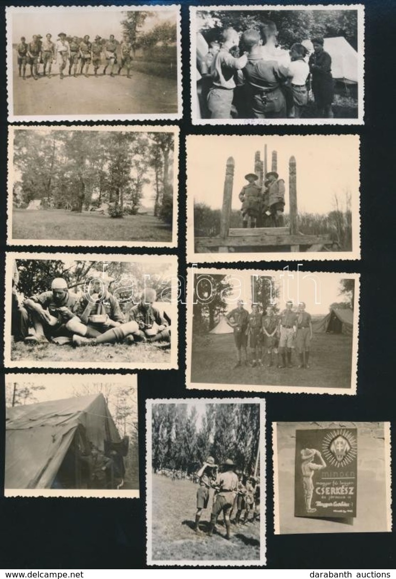 Cca 1936-1938 Különböz? Cserkésztáborokban(Gy?r, Vág) Készült Amat?r Fotó, 16 Db, 6×8,5 és 5,5×6 Cm - Scouting