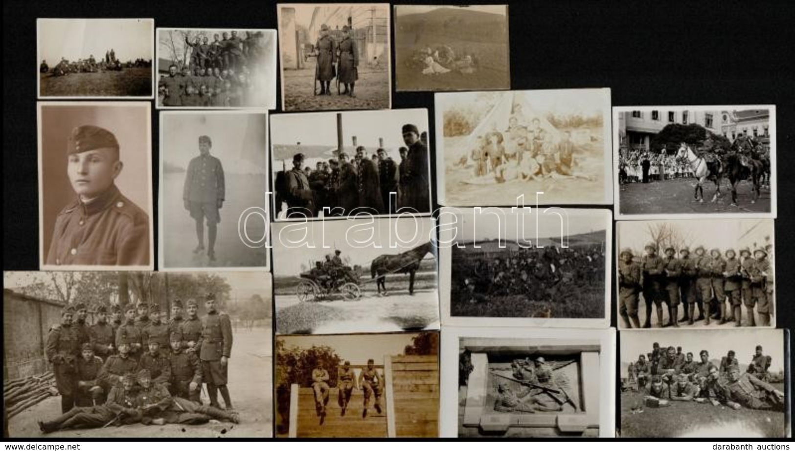 Cca 1920-1940 16 Db Vegyes Katona Fotó, Benne Bevonulási Kép és Csoportképek - Other & Unclassified