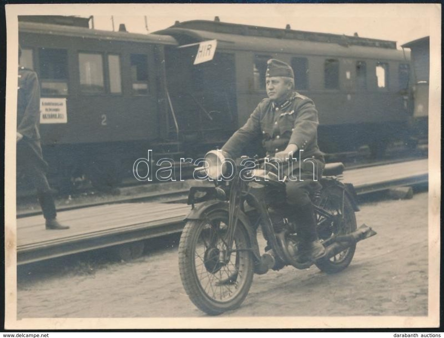 Cca 1930-1940 Katona Méray-Puch Motorkerékpáron, Fotó, 8,5×11,5 Cm - Other & Unclassified